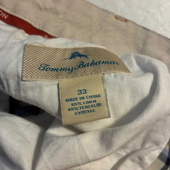 Tommy Bahama Men's Paradise Nation Multicolor Plaid Linen Blend Shorts Size 33 - Picture 5 of 7